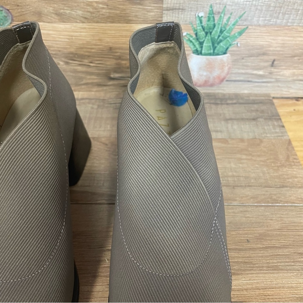 Vintage Pazzo square heel slip on ankle boots tan - Picture 3 of 11